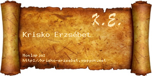 Krisko Erzsébet névjegykártya